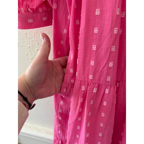 Charlie Paige Pink Cotton Tiered Midi Dress L/G New With Tags - Picture 11 of 11